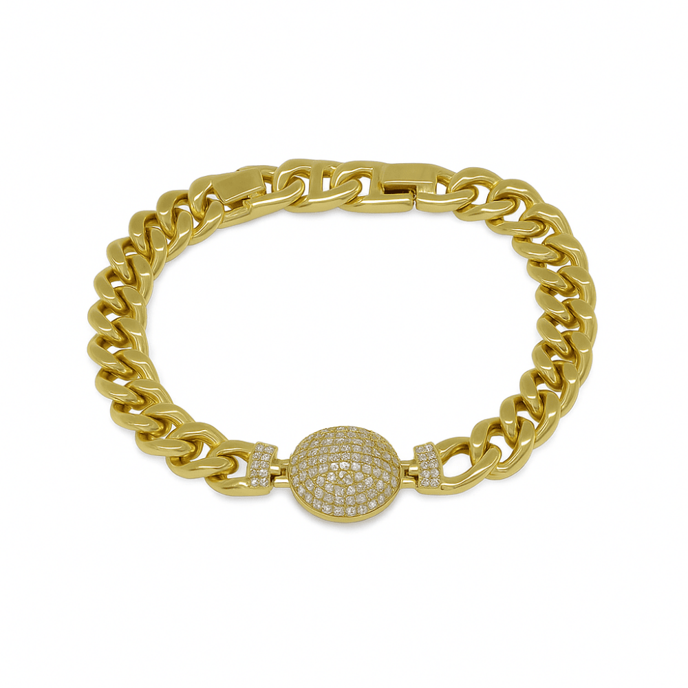 Kadın Tam Tur Xuping Bileklik - Gurmet Model - Beyaz Zirkon Taşlı - Altın Renk - 4