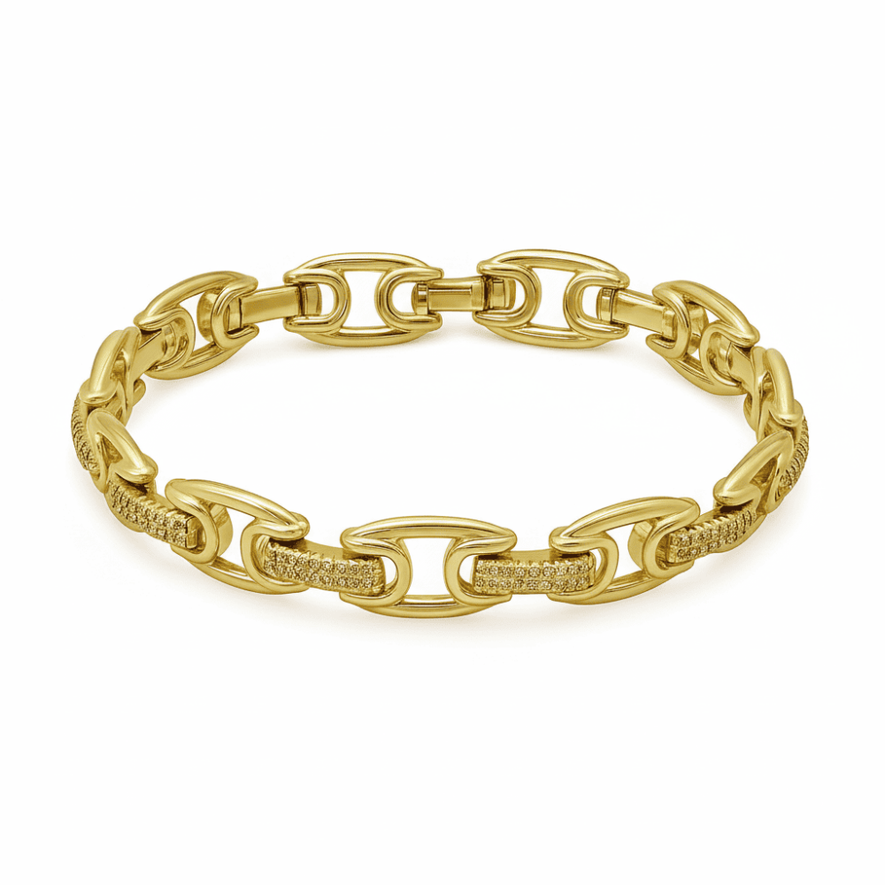 Kadın Tam Tur Xuping Bileklik - İki Sıra Beyaz Zirkon Taşlı - Altın Renk - 4