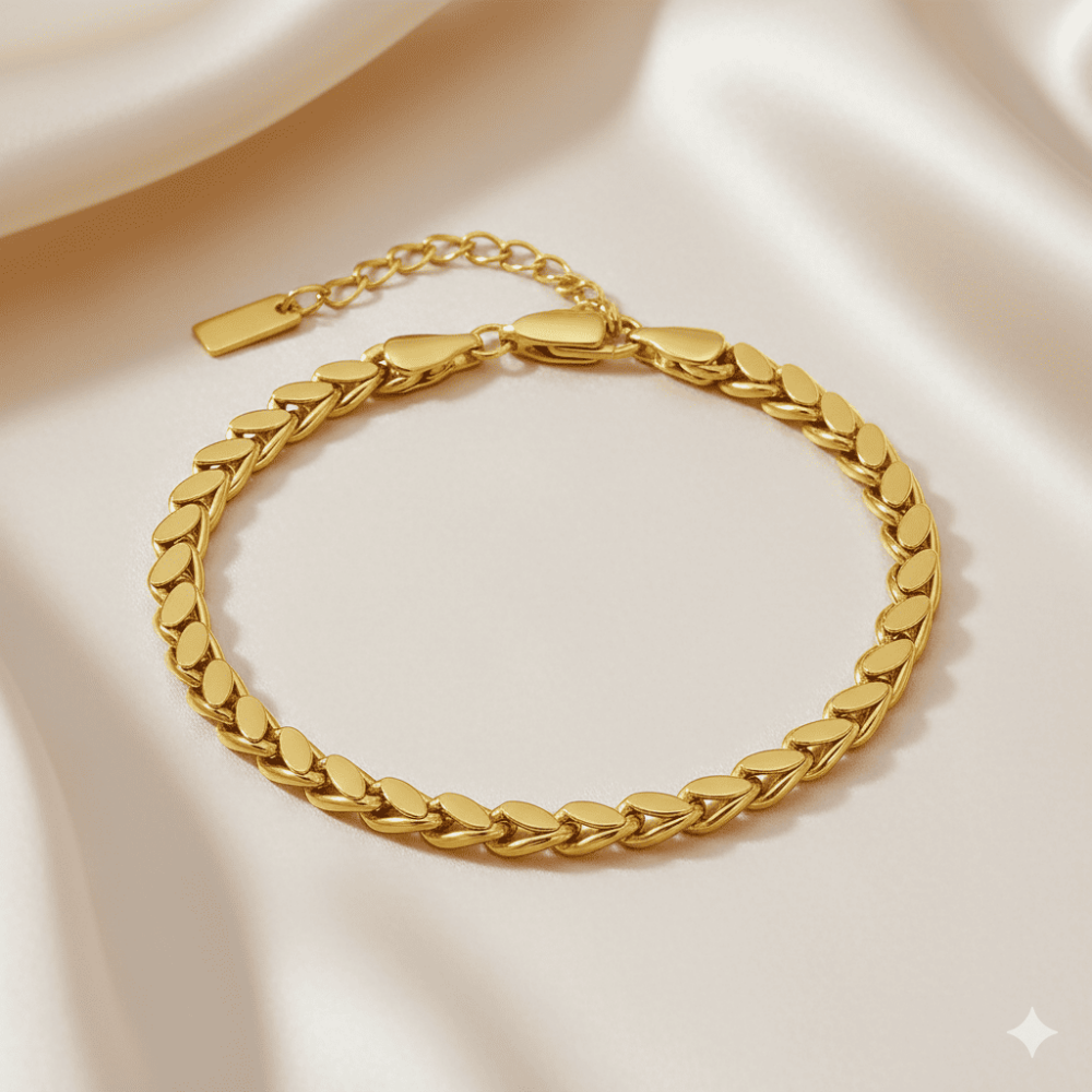 Kadın Xuping Bileklik - Pullu Model - Altın Renk - 3