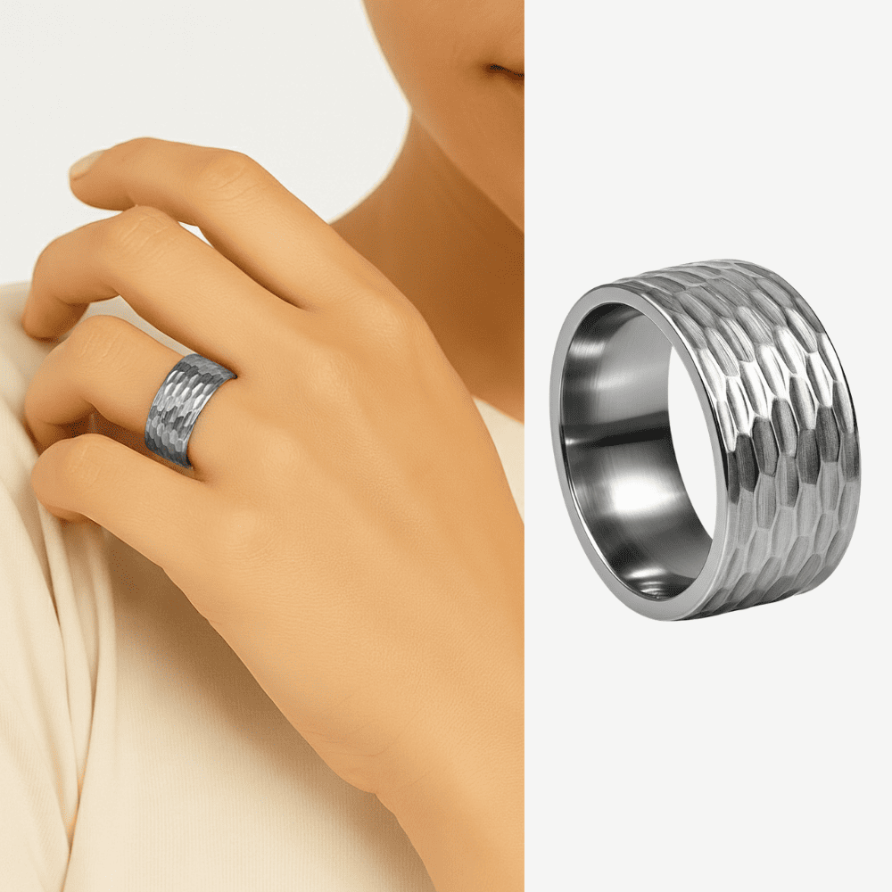 Kadın Xuping Çelik Alyans - Geniş Model - Gümüş Renk - 12 Ölçü - 1