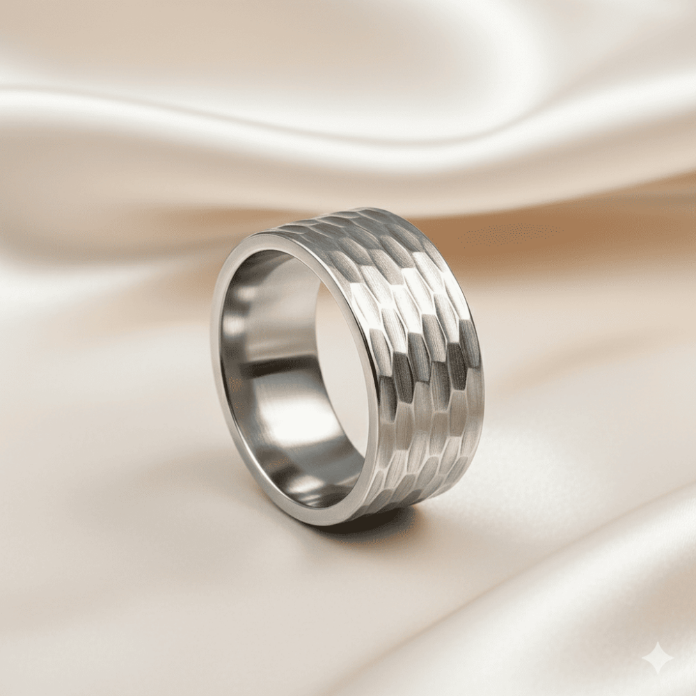 Kadın Xuping Çelik Alyans - Geniş Model - Gümüş Renk - 20 Ölçü - 3