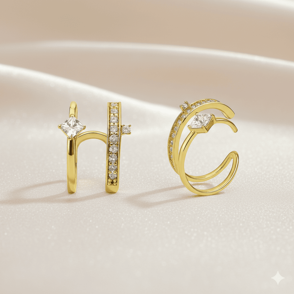 Kadın Xuping Çelik Küpe - Tektaş Model - Beyaz Zirkon Taşlı - Altın Renk - 3