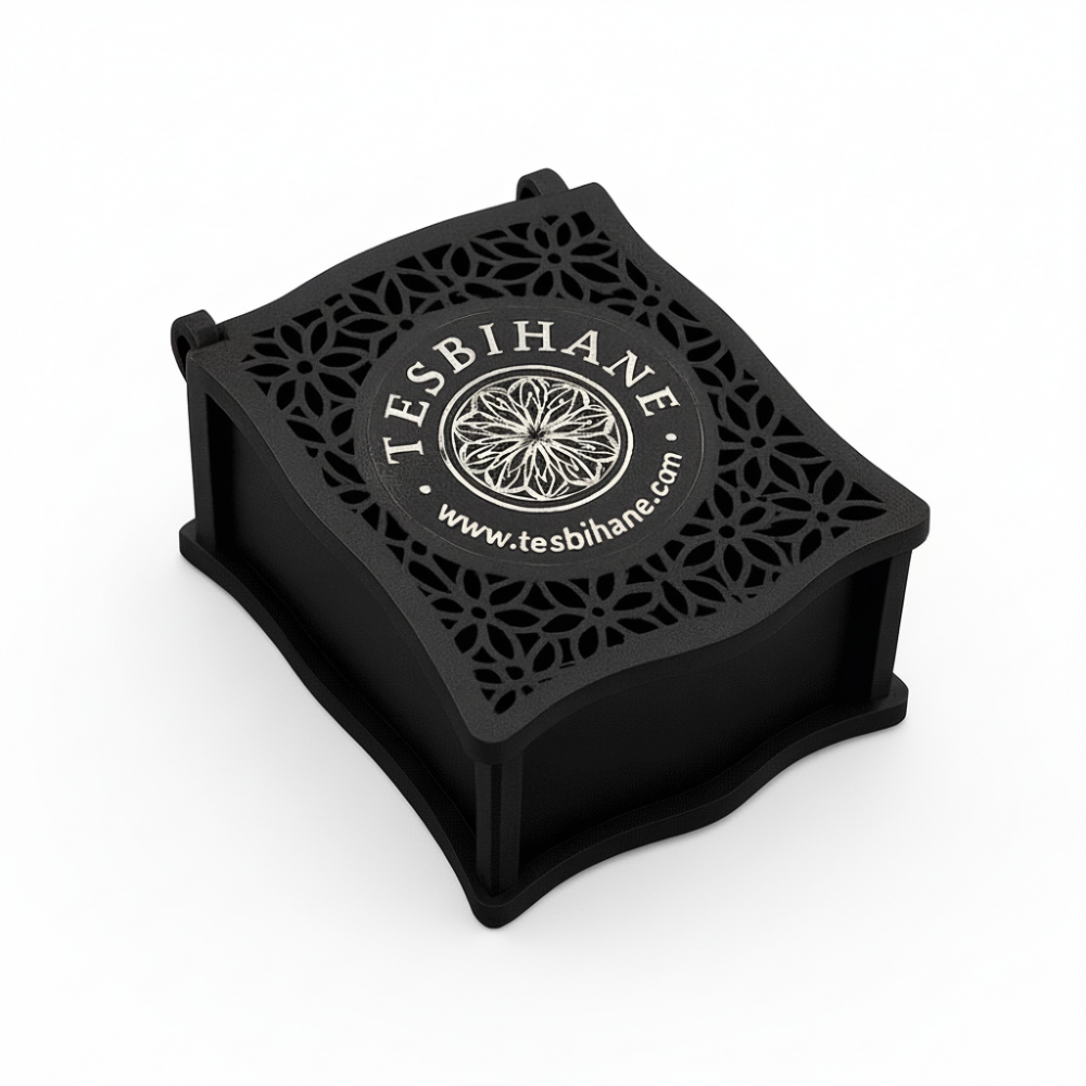 Hediye Notu Yazılı Siyah Ahşap Kolye Küpe Bileklik Set Takı Kutusu - M1 - 3