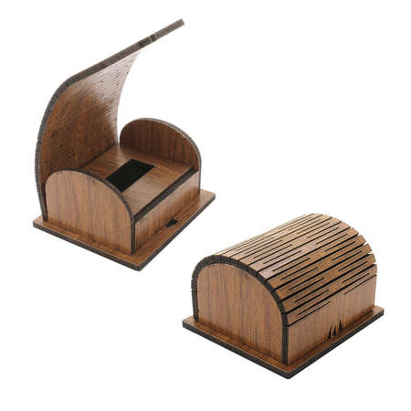 Kahverengi Ahşap Oval Hediye Yüzük Alyans Kutusu - Tesbihane