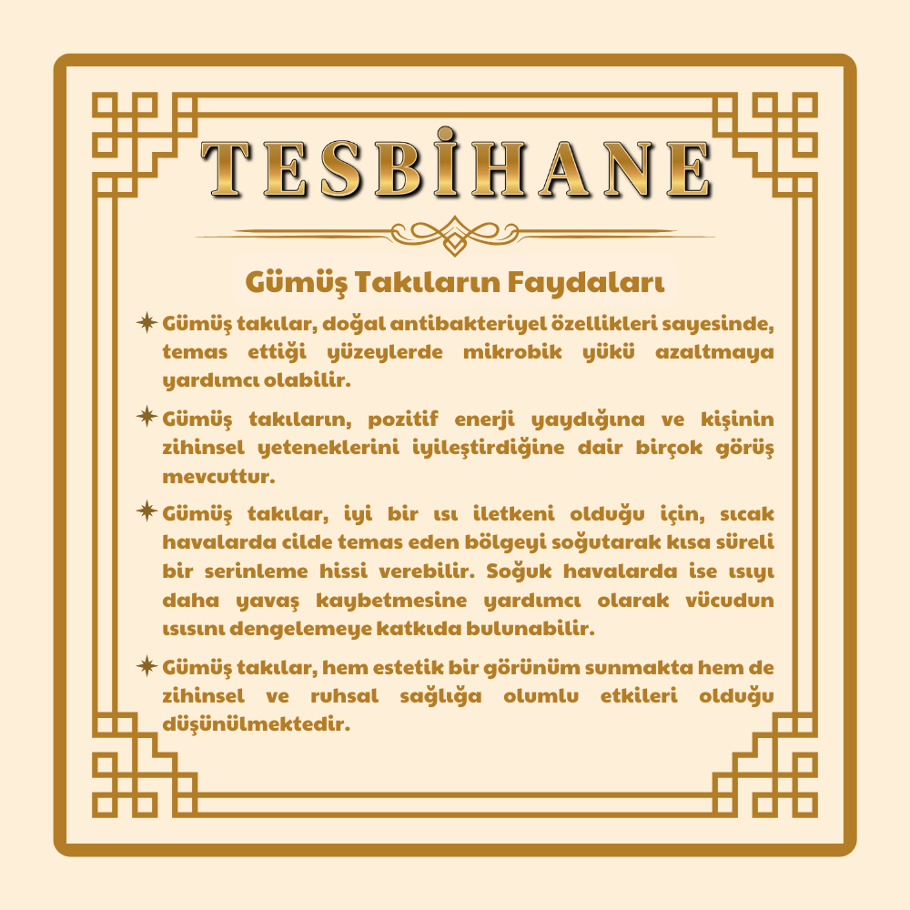 Kalem İşçilikli Üçlü Kamçı Püsküllü Telkari Tasarım Küre Kesim Bilek Boy 925 Ayar Gümüş Tesbih - 2