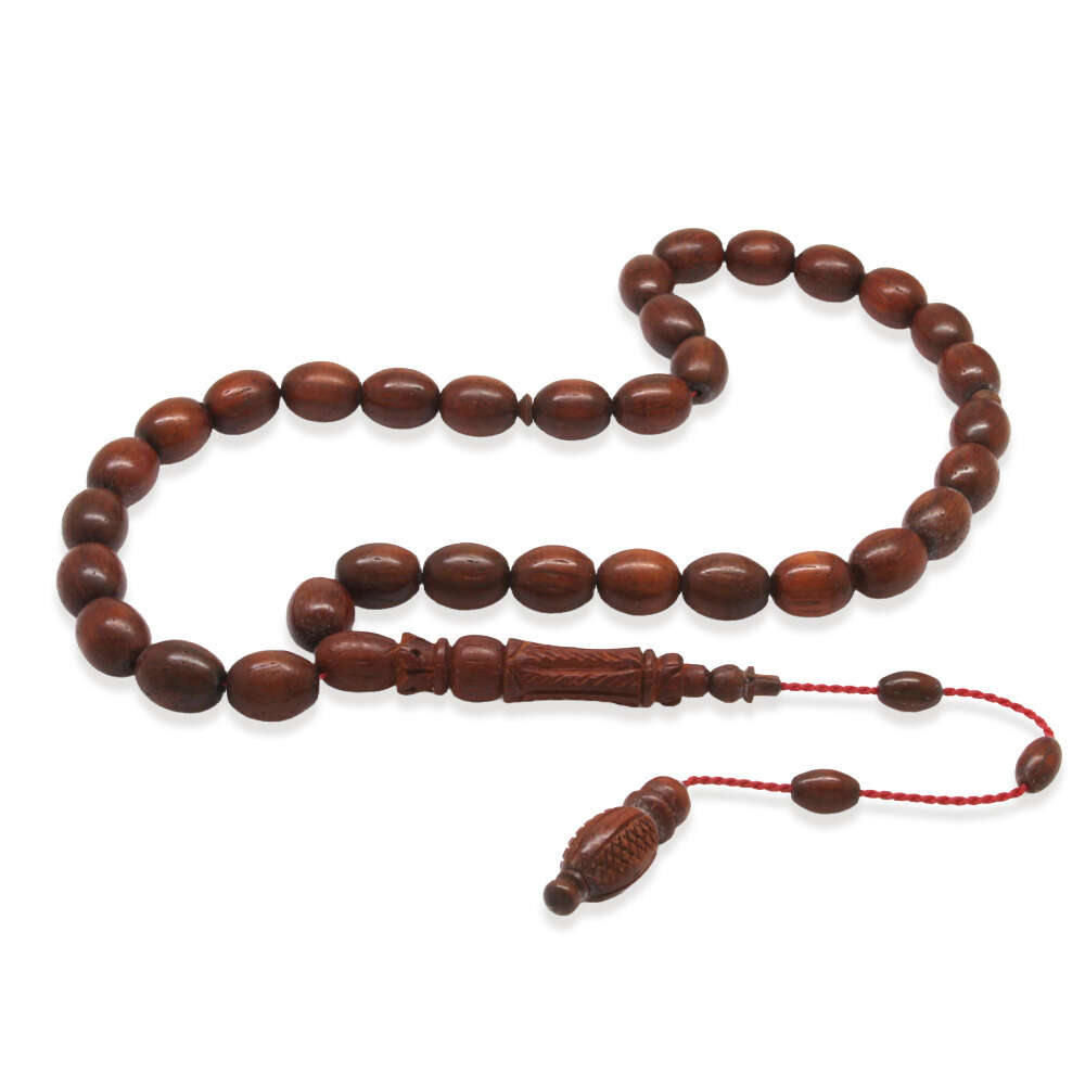 Kan Ağacı Tesbih - Koleksiyonluk - Sistemli - Usta İşçilikli - Kahverengi - Özel Kesim - 4