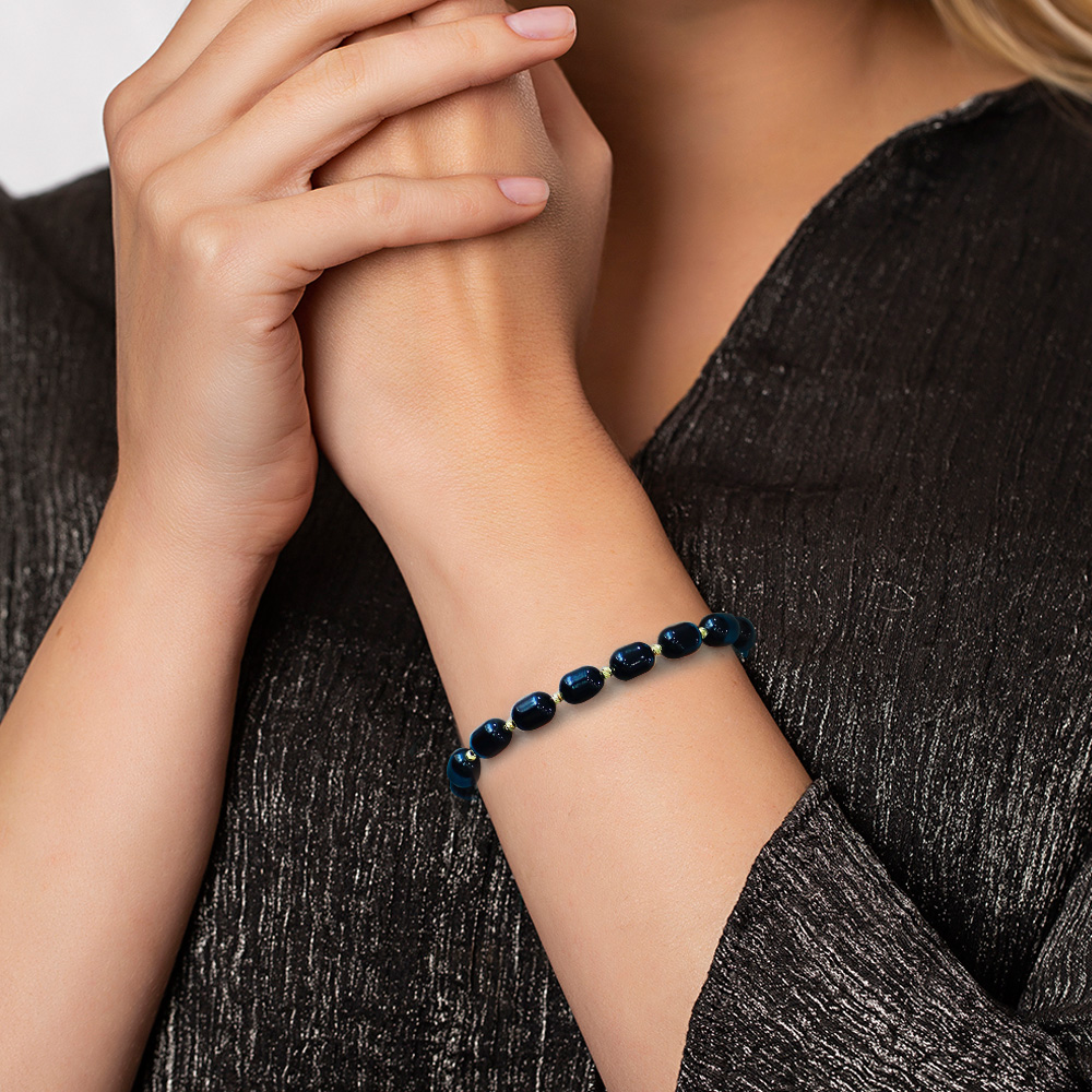 Kapsül Kesim Koyu Kırmızı Renk Damla Kehribar Kadın Bileklik - 7