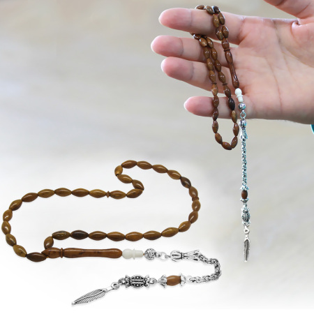 Kararmaz Metal Arnavut Püsküllü Deve Kemiği Süslemeli Exclusive Renk Arpa Kesim Kuka Tesbih - Tesbihane