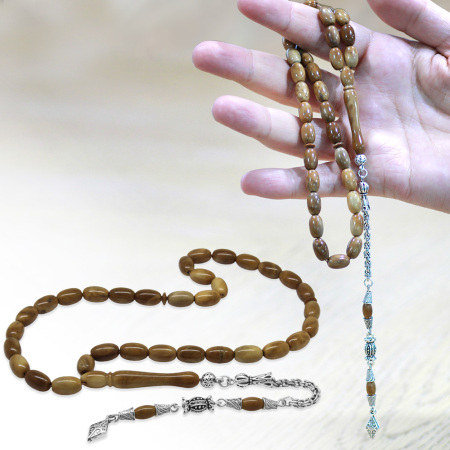 Kararmaz Metal Arnavut Zincir Püsküllü Kapsül Kesim Exclusive Renk Cilalı Kuka Tesbih - Tesbihane