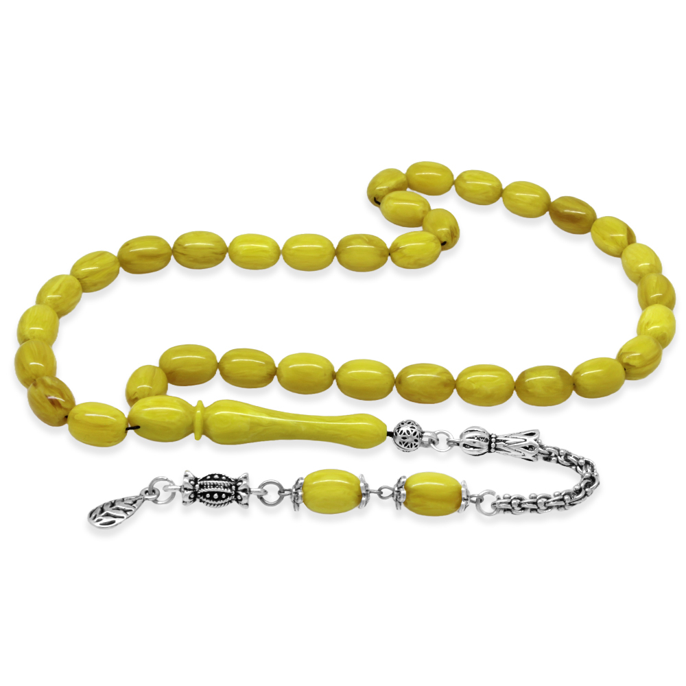 Kararmaz Metal Arnavut Zincir Püsküllü Sülün İmame Beyzi Kesim Nane Yeşili Katalin Tesbih - 2