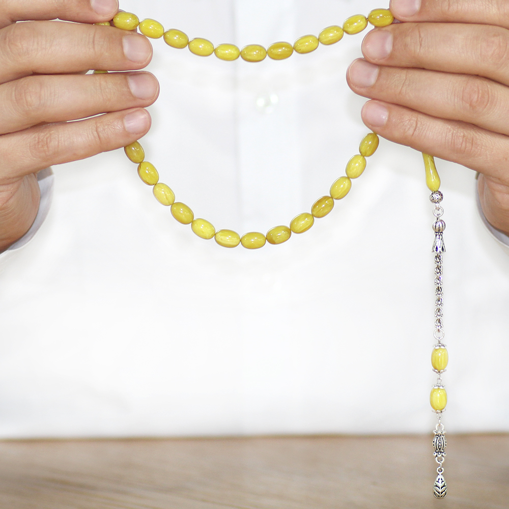 Kararmaz Metal Arnavut Zincir Püsküllü Sülün İmame Beyzi Kesim Nane Yeşili Katalin Tesbih - 3