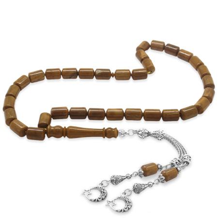 Kararmaz Metal Ayyıldız Püsküllü İmamesi İşçilikli Kapsül Kesim Kuka Tesbih - Tesbihane