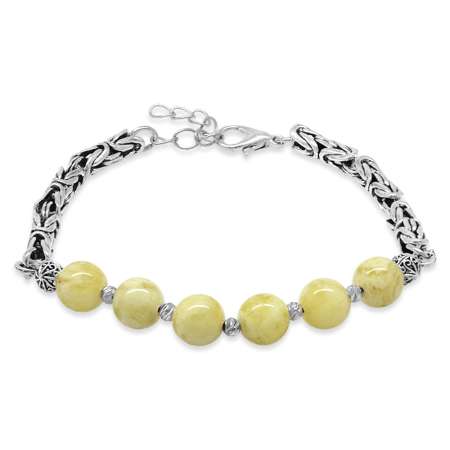 Kararmaz Metal Kral Zincirli Küre Kesim King Seccer Damla Kehribar Erkek Bileklik - Tesbihane