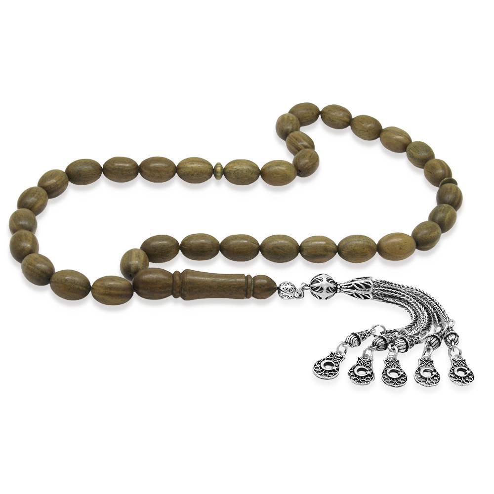 Kararmaz Metal Püsküllü Arpa Kesim İri Boy Kolleksiyonluk Pelesenk Tesbih - 2