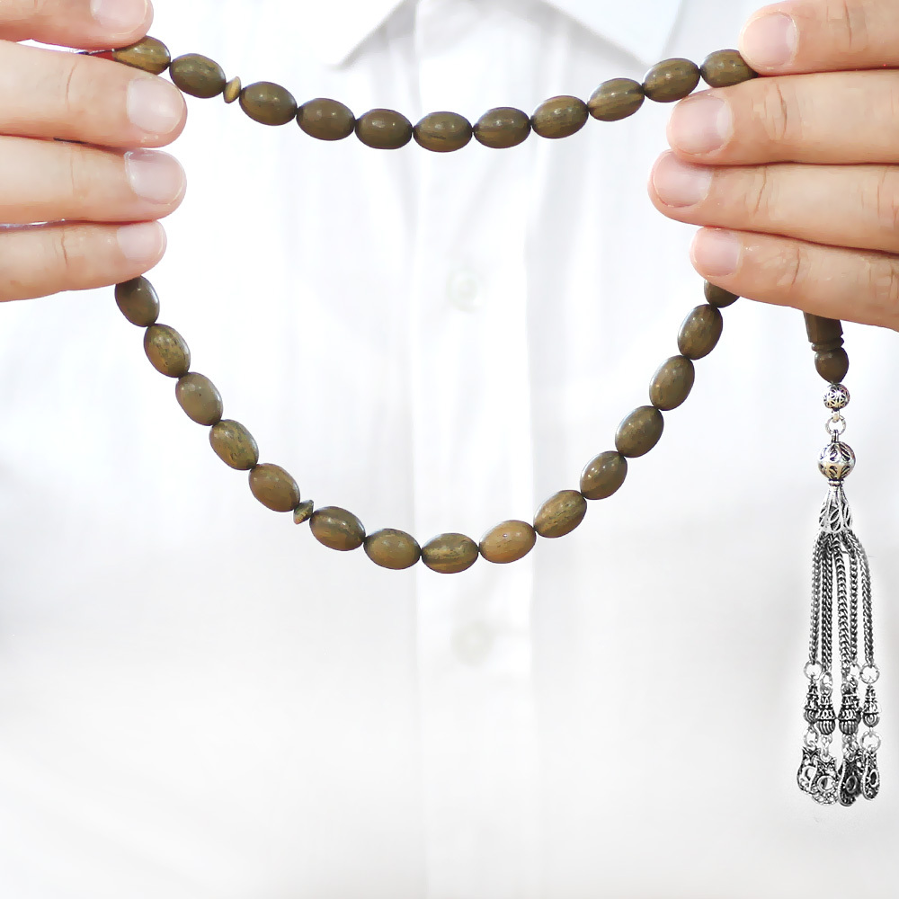 Kararmaz Metal Püsküllü Arpa Kesim İri Boy Kolleksiyonluk Pelesenk Tesbih - 4