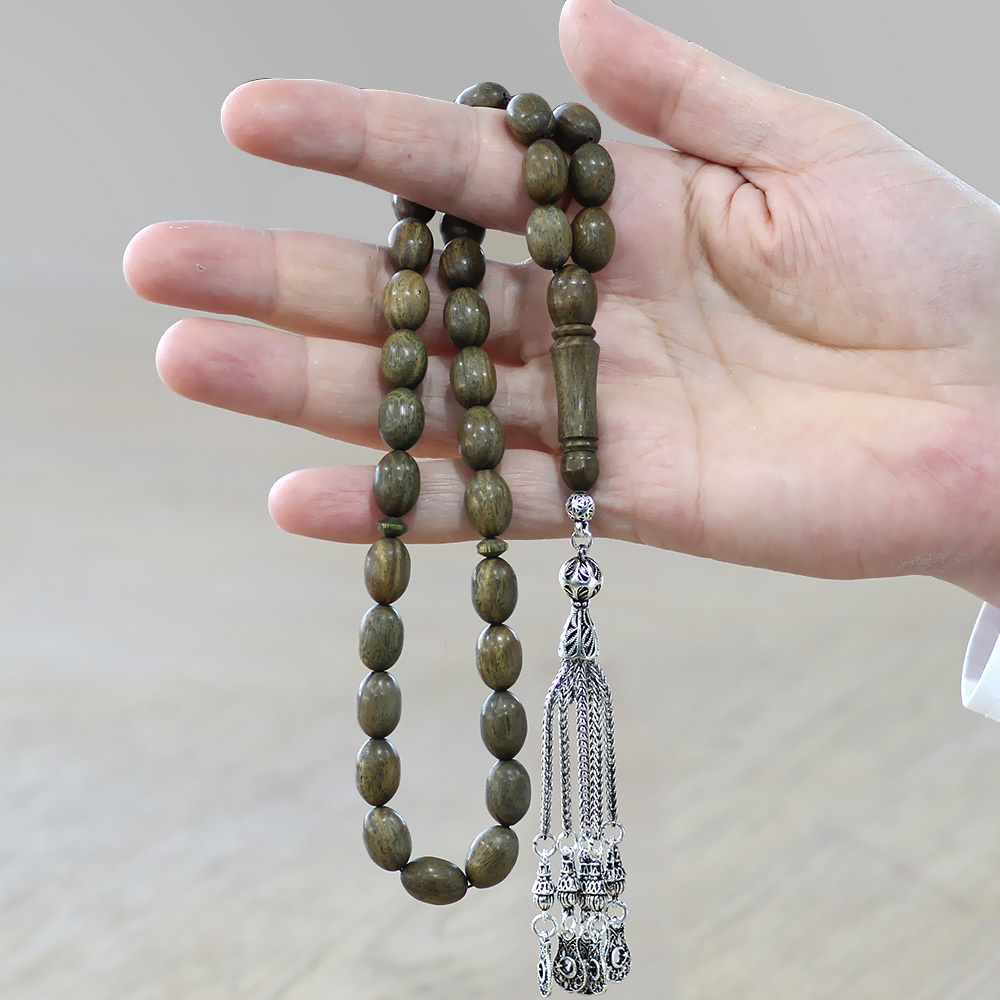 Kararmaz Metal Püsküllü Arpa Kesim İri Boy Kolleksiyonluk Pelesenk Tesbih - 3