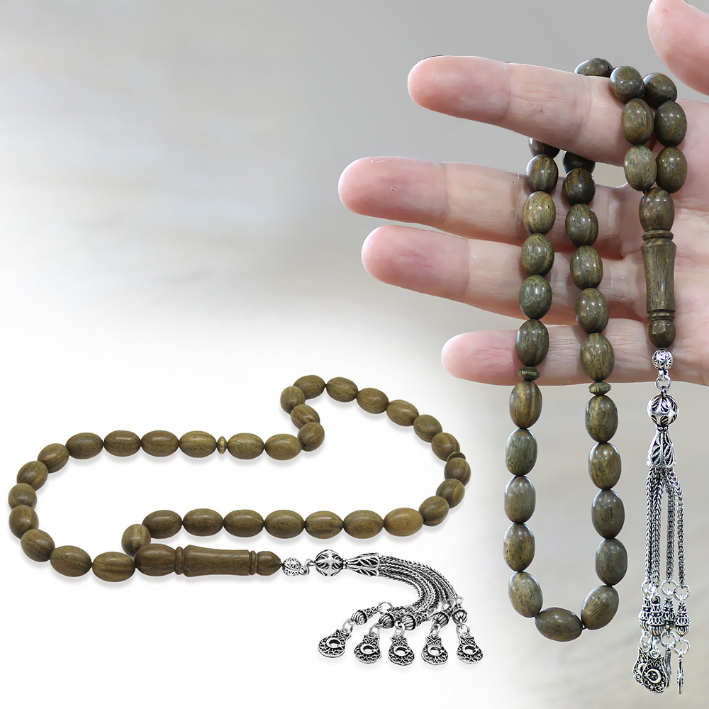 Kararmaz Metal Püsküllü Arpa Kesim İri Boy Kolleksiyonluk Pelesenk Tesbih - 1