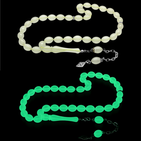 Kararmaz Metal Püsküllü Arpa Kesim Kedigözü Tesbih - Tesbihane