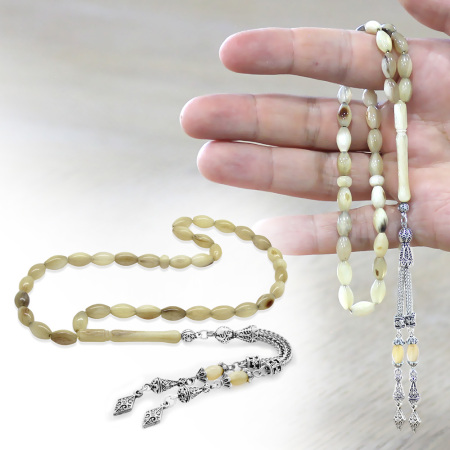 Kararmaz Metal Püsküllü Arpa Kesim Koç Boynuzu Tesbih - Tesbihane