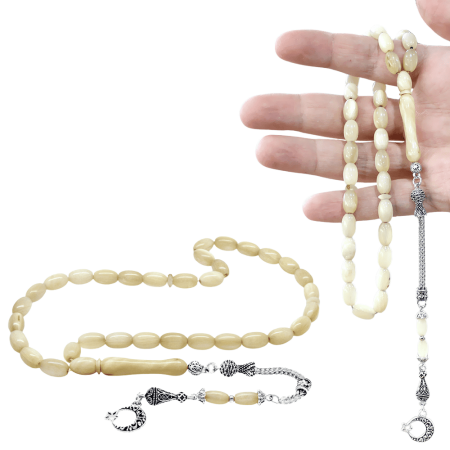 Kararmaz Metal Püsküllü Kapsül Kesim Koç Boynuzu Tesbih - Tesbihane