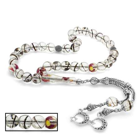 Kararmaz Metal Püsküllü Kişiye Özel Saç Teli İçerir Tesbih - Tesbihane