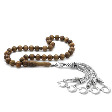 Kararmaz Metal Püsküllü Küre Kesim Öd Ağacı Tesbih - Tesbihane