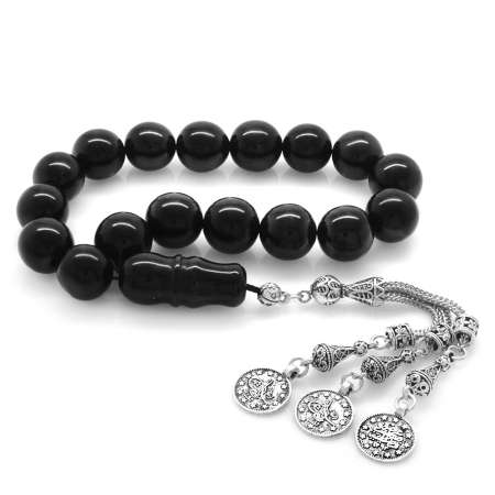 Kararmaz Metal Püsküllü Sade Rus Oltu Efe Tesbih - Tesbihane