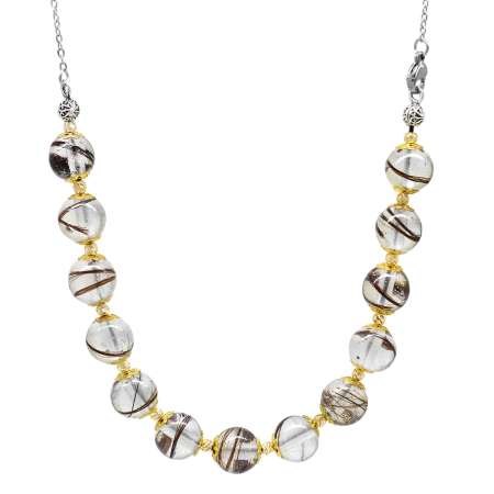 Kararmaz Metal Zincirli Altın Renk Dorika Top Süslemeli Kişiye Özel Saç Teli İçerir Kadın Kolye - Tesbihane