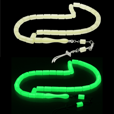 Kararmaz Metal Zülfikar Püsküllü Kesme Kesim Şeffaf Renk Kedigözü Tesbih - Tesbihane