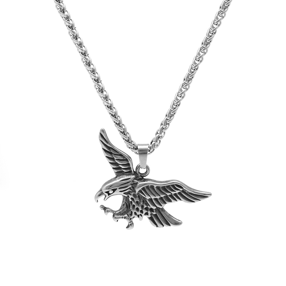 Kartal Tasarım Silver Renk Çelik Erkek Kolye - 3