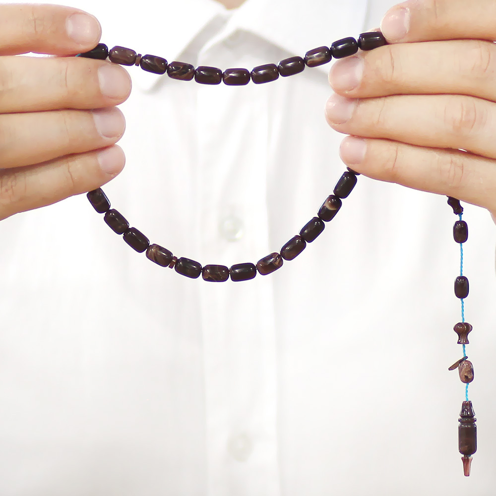 Katalin Tesbih - Sistemli - Usta İşçilikli - İmamesi Halkalı - Ebruli - Kapsül Kesim - 3