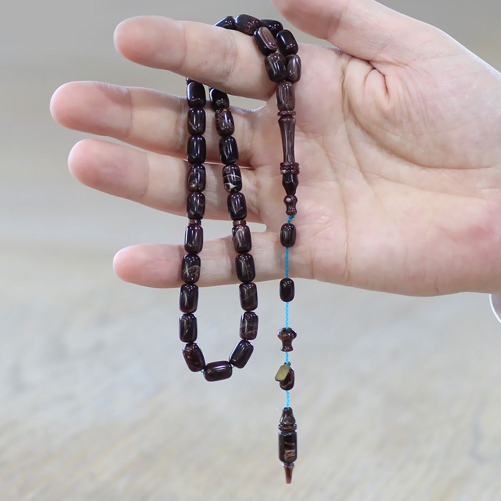 Katalin Tesbih - Sistemli - Usta İşçilikli - İmamesi Halkalı - Ebruli - Kapsül Kesim - 2