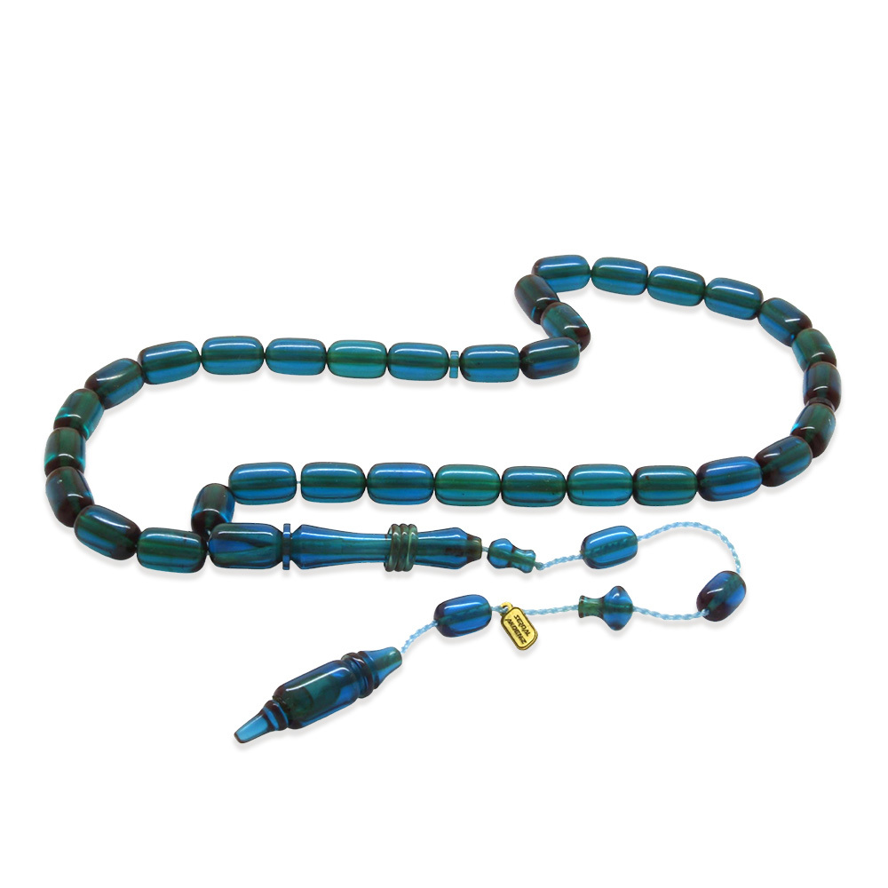 Katalin Tesbih - Sistemli - Usta İşçilikli - İmamesi Halkalı - Turkuaz - Kapsül Kesim - 4