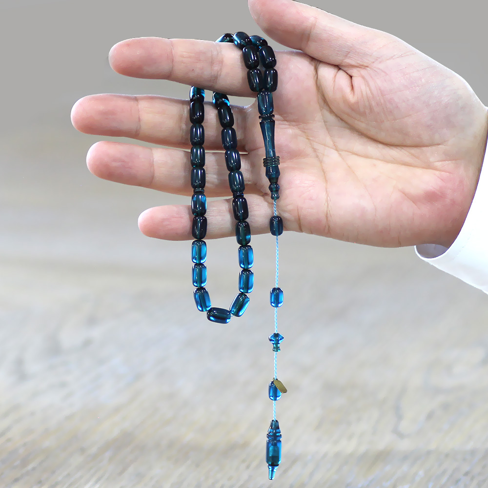 Katalin Tesbih - Sistemli - Usta İşçilikli - İmamesi Halkalı - Turkuaz - Kapsül Kesim - 2