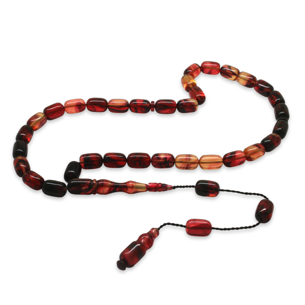 Katalin Tesbih - Sistemli - Gül Kurusu Kırmızı Renk - Kapsül Kesim - 1