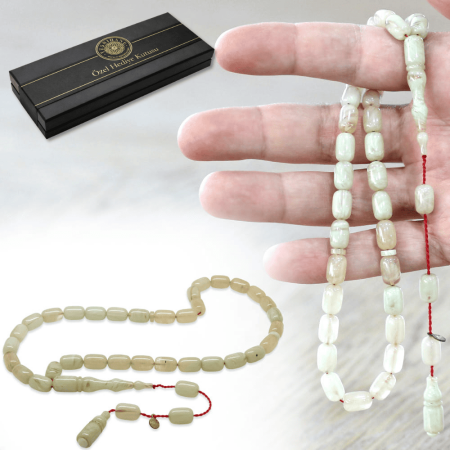 Katalin Tesbih - Sistemli - Krem Beyaz Renk - Kapsül Kesim - Tesbihane