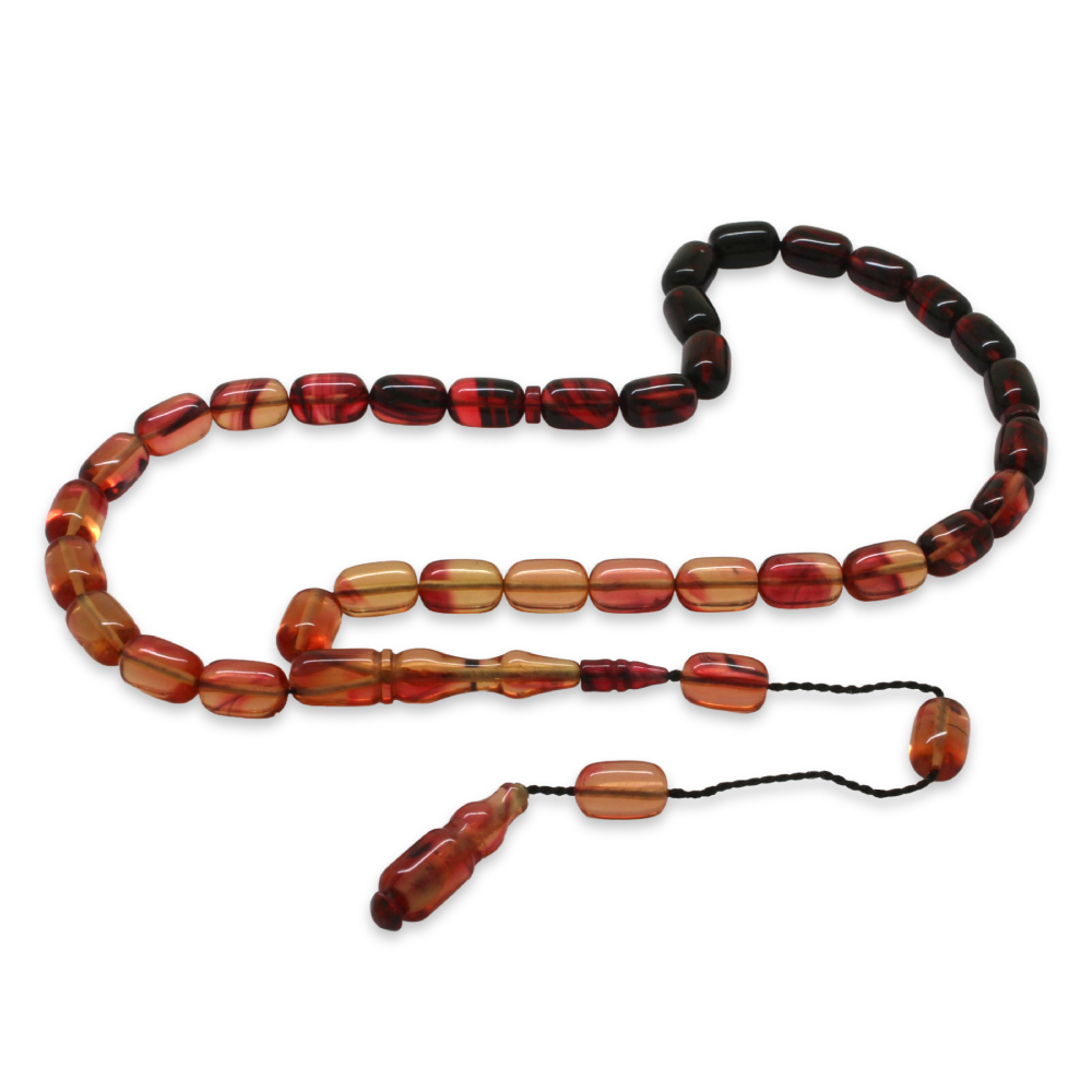 Katalin Tesbih - Sistemli - Süzme Gül Kurusu Kırmızı Renk - Kapsül Kesim - 1