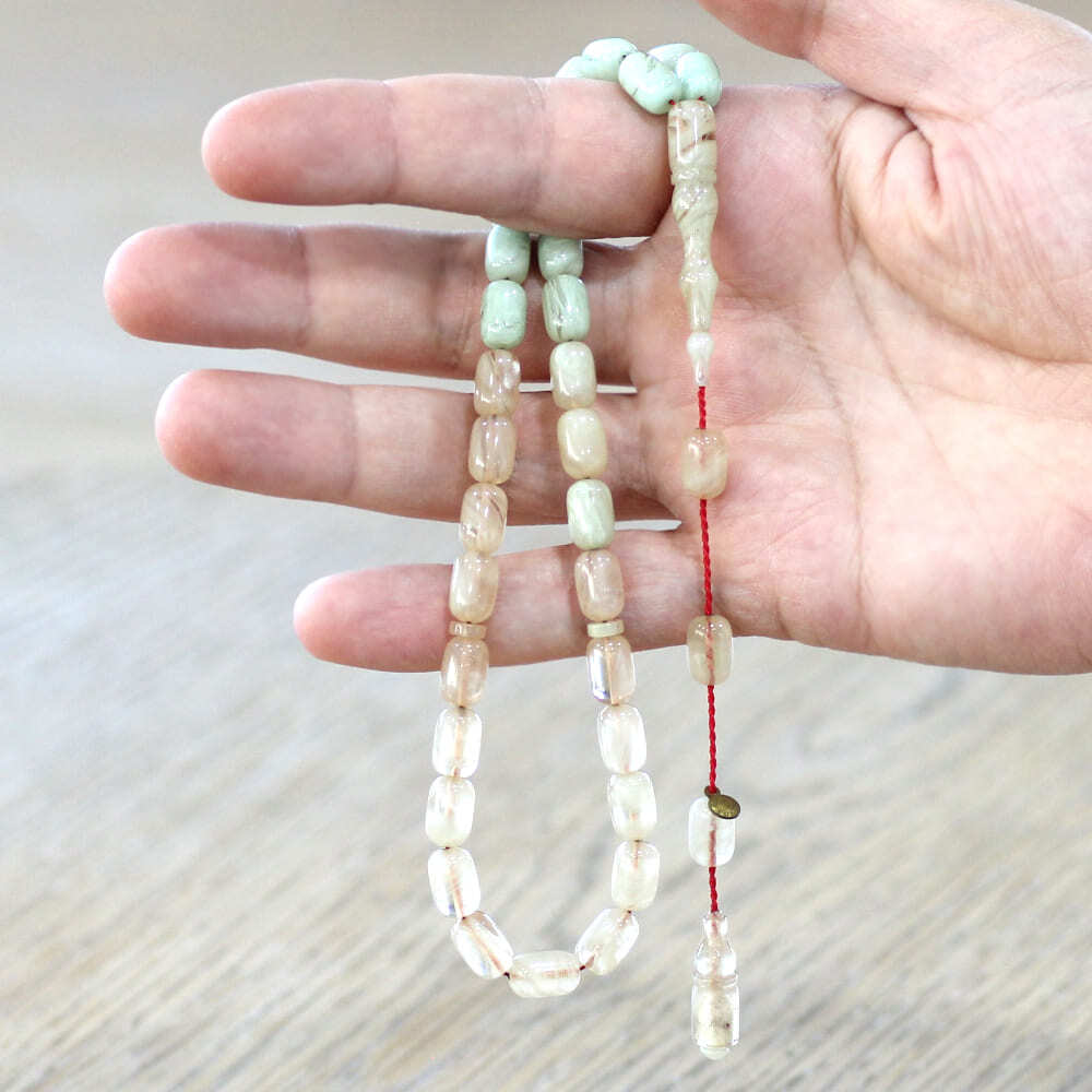 Katalin Tesbih - Sistemli - Süzme Krem Beyaz Renk - Kapsül Kesim - 2