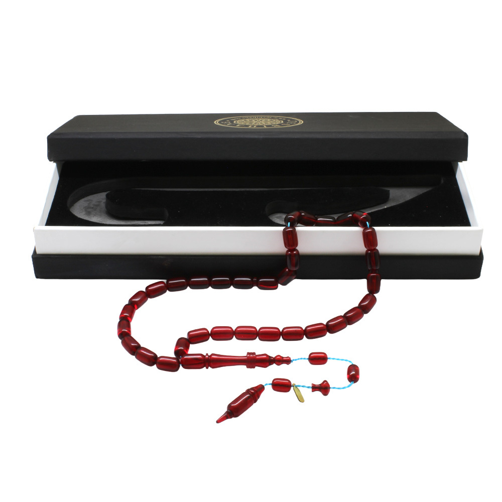 Katalin Tesbih - Sistemli - Usta İşçilikli - İmamesi Halkalı - Kırmızı Renk - Kapsül Kesim - 4