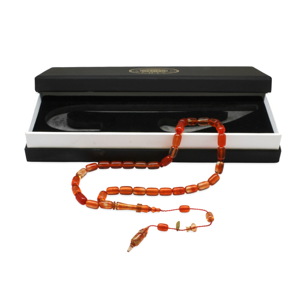 Katalin Tesbih - Sistemli - Usta İşçilikli - İmamesi Halkalı - Turuncu Renk - Kapsül Kesim - 4