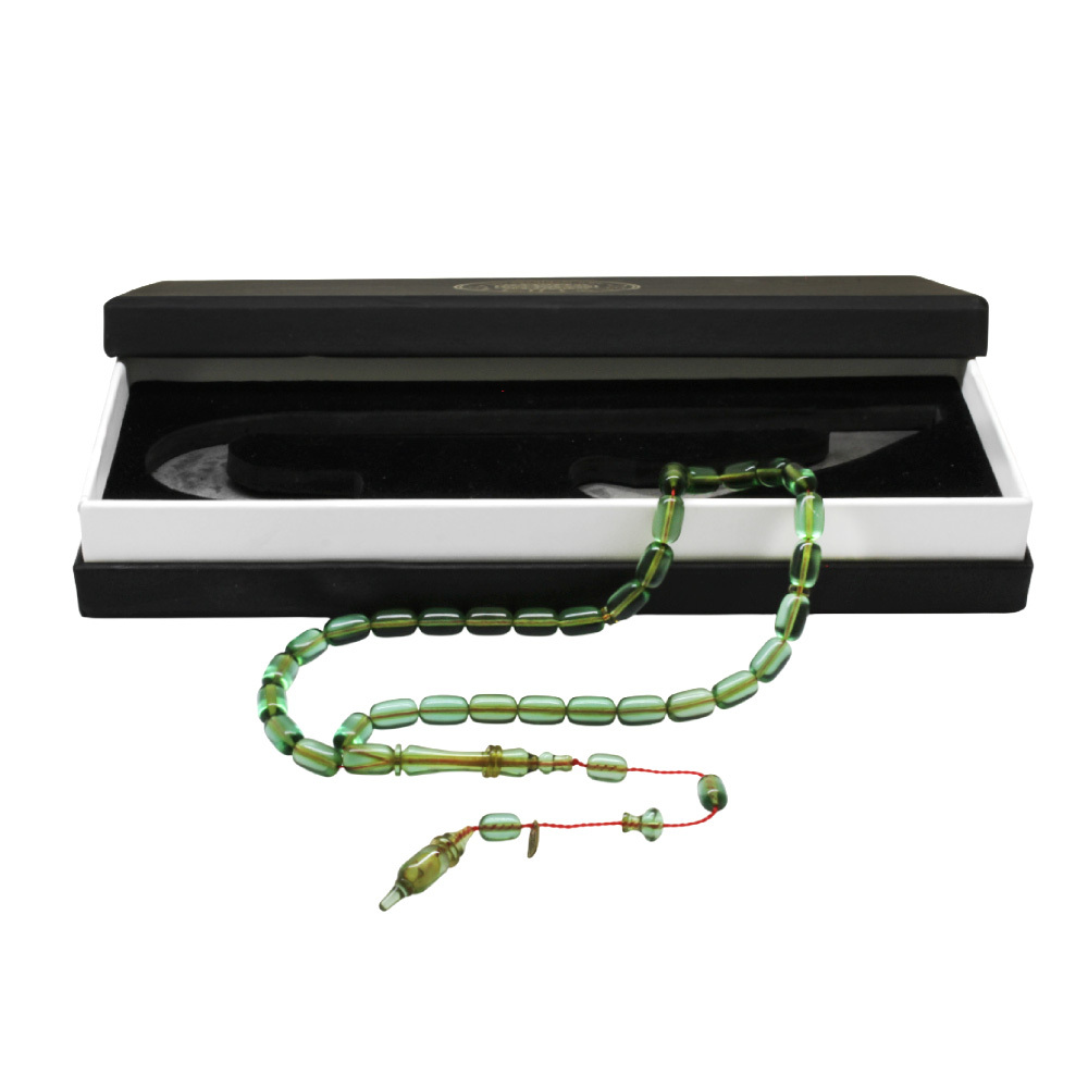 Katalin Tesbih - Sistemli - Usta İşçilikli - İmamesi Halkalı - Yeşil Renk - Kapsül Kesim - 4