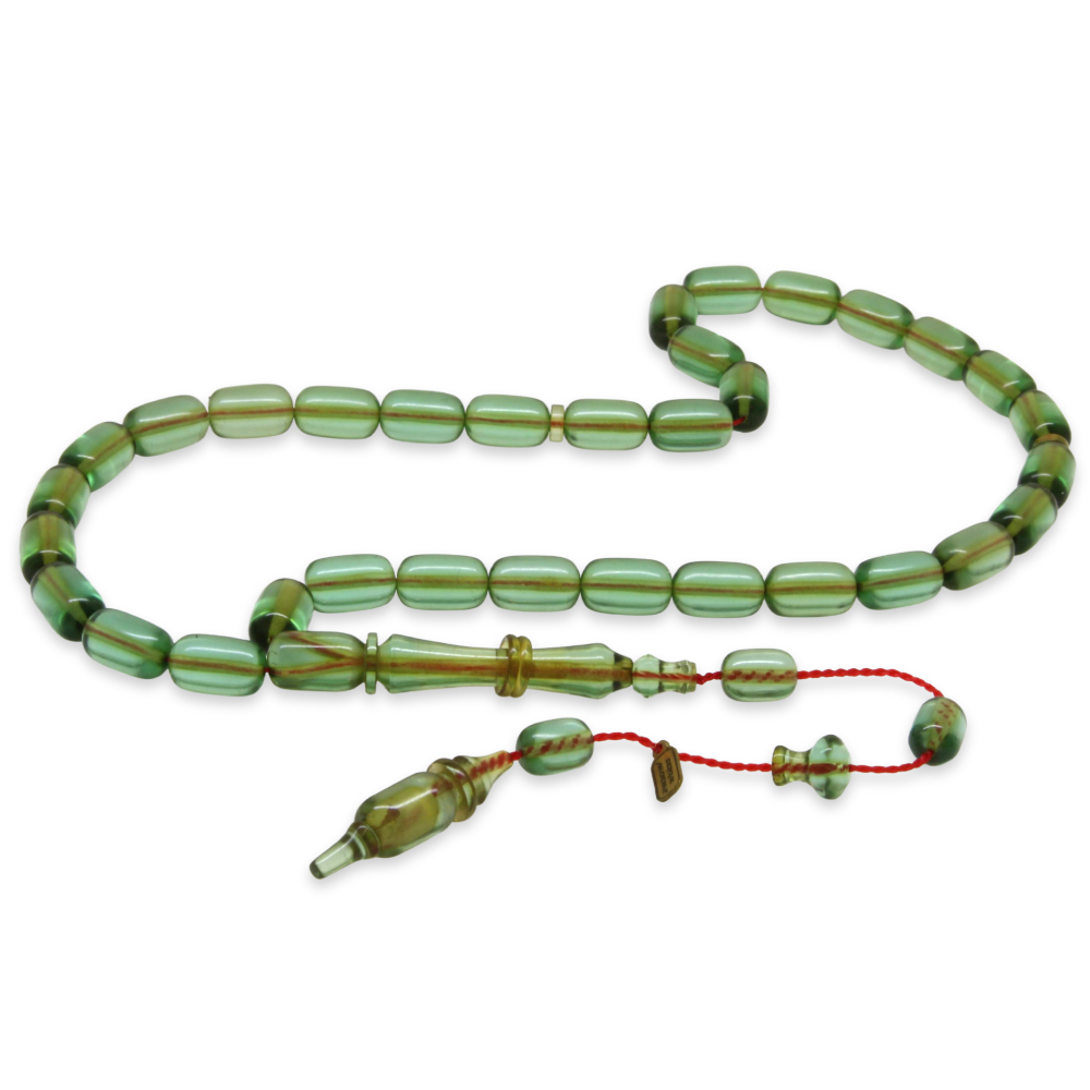 Katalin Tesbih - Sistemli - Usta İşçilikli - İmamesi Halkalı - Yeşil Renk - Kapsül Kesim - 7
