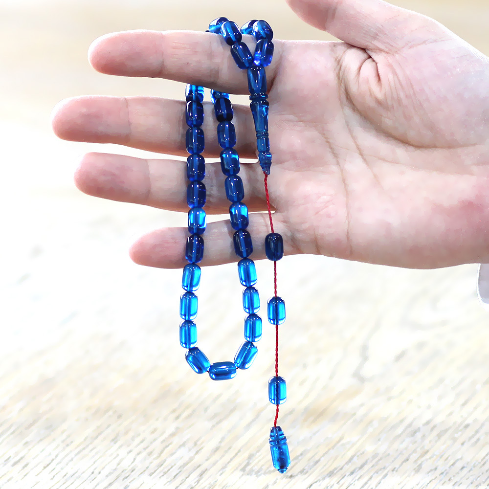 Katalin Tesbih - Sistemli - Usta İşçilikli - Özel Kutulu - Mavi Renk - Kapsül Kesim - 2