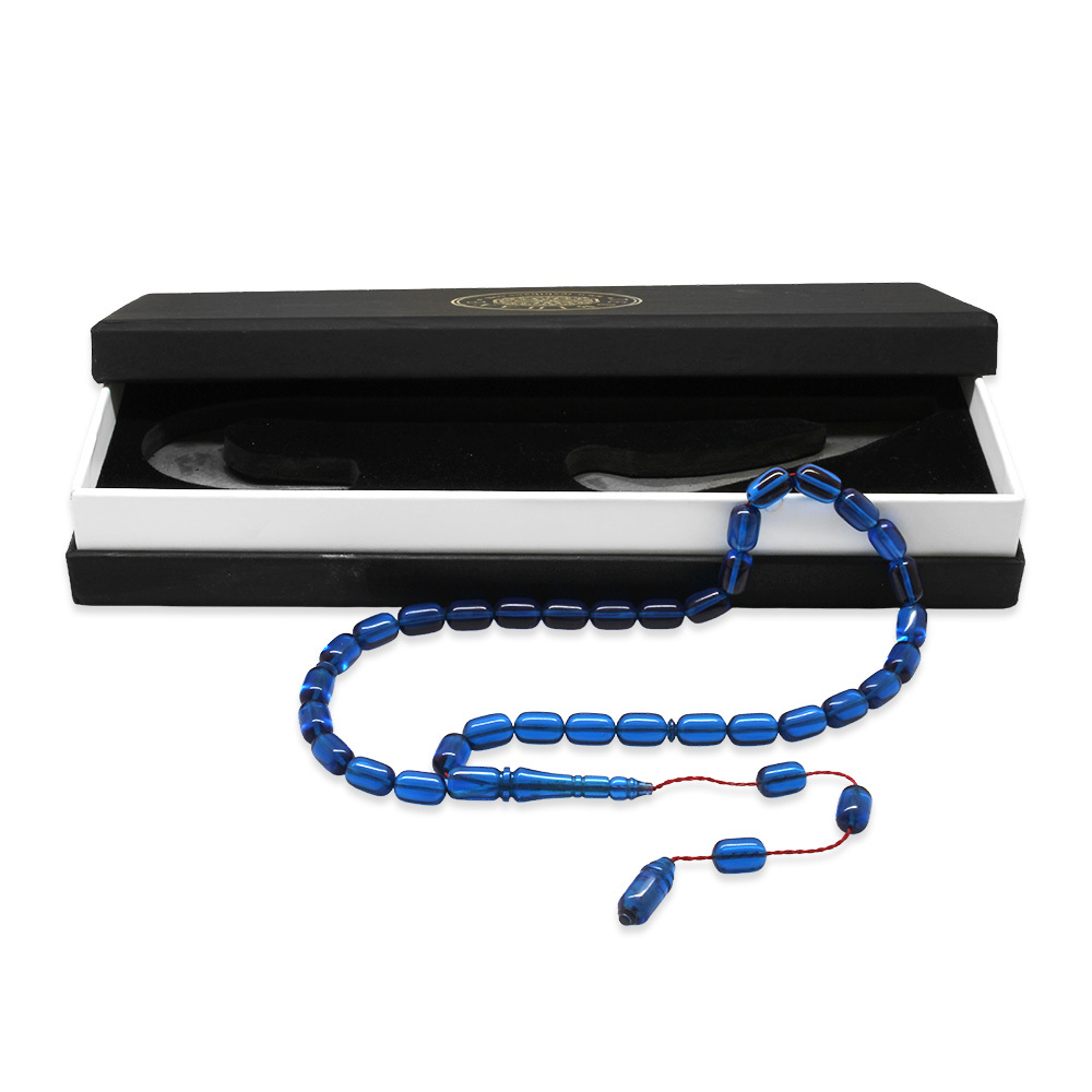 Katalin Tesbih - Sistemli - Usta İşçilikli - Özel Kutulu - Mavi Renk - Kapsül Kesim - 4