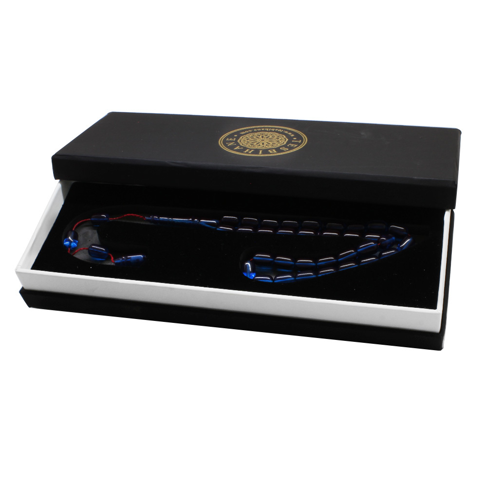 Katalin Tesbih - Sistemli - Usta İşçilikli - Özel Kutulu - Mavi Renk - Kapsül Kesim - 5