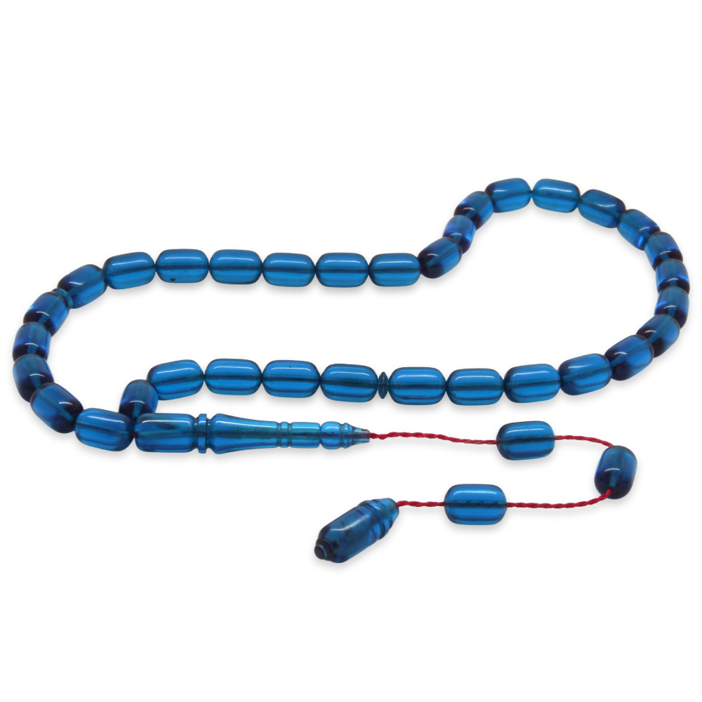 Katalin Tesbih - Sistemli - Usta İşçilikli - Özel Kutulu - Mavi Renk - Kapsül Kesim - 7