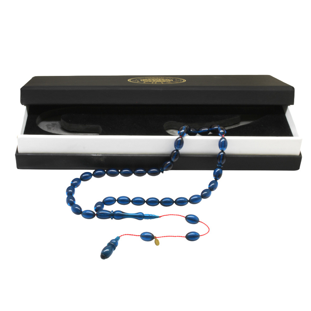 Katalin Tesbih - Sistemli - Usta İşçilikli - Özel Kutulu - Turkuaz Renk - Arpa Kesim - 4