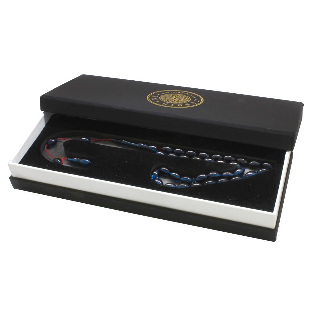 Katalin Tesbih - Sistemli - Usta İşçilikli - Özel Kutulu - Turkuaz Renk - Arpa Kesim - 5