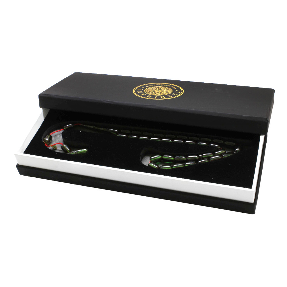 Katalin Tesbih - Sistemli - Usta İşçilikli - Özel Kutulu - Zümrüt Yeşili Renk - Kapsül Kesim - 5