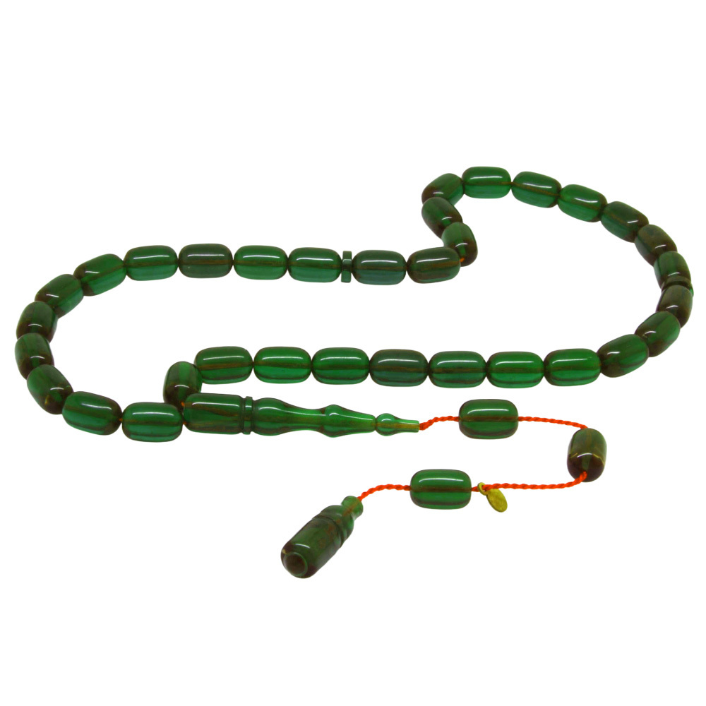 Katalin Tesbih - Sistemli - Usta İşçilikli - Özel Kutulu - Zümrüt Yeşili Renk - Kapsül Kesim - 7